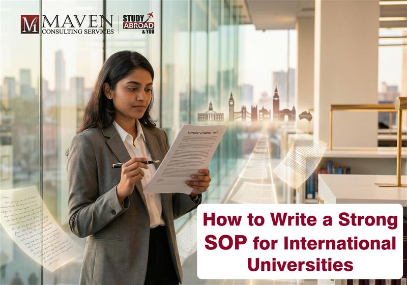 Student writing a Statement of Purpose for international university applications