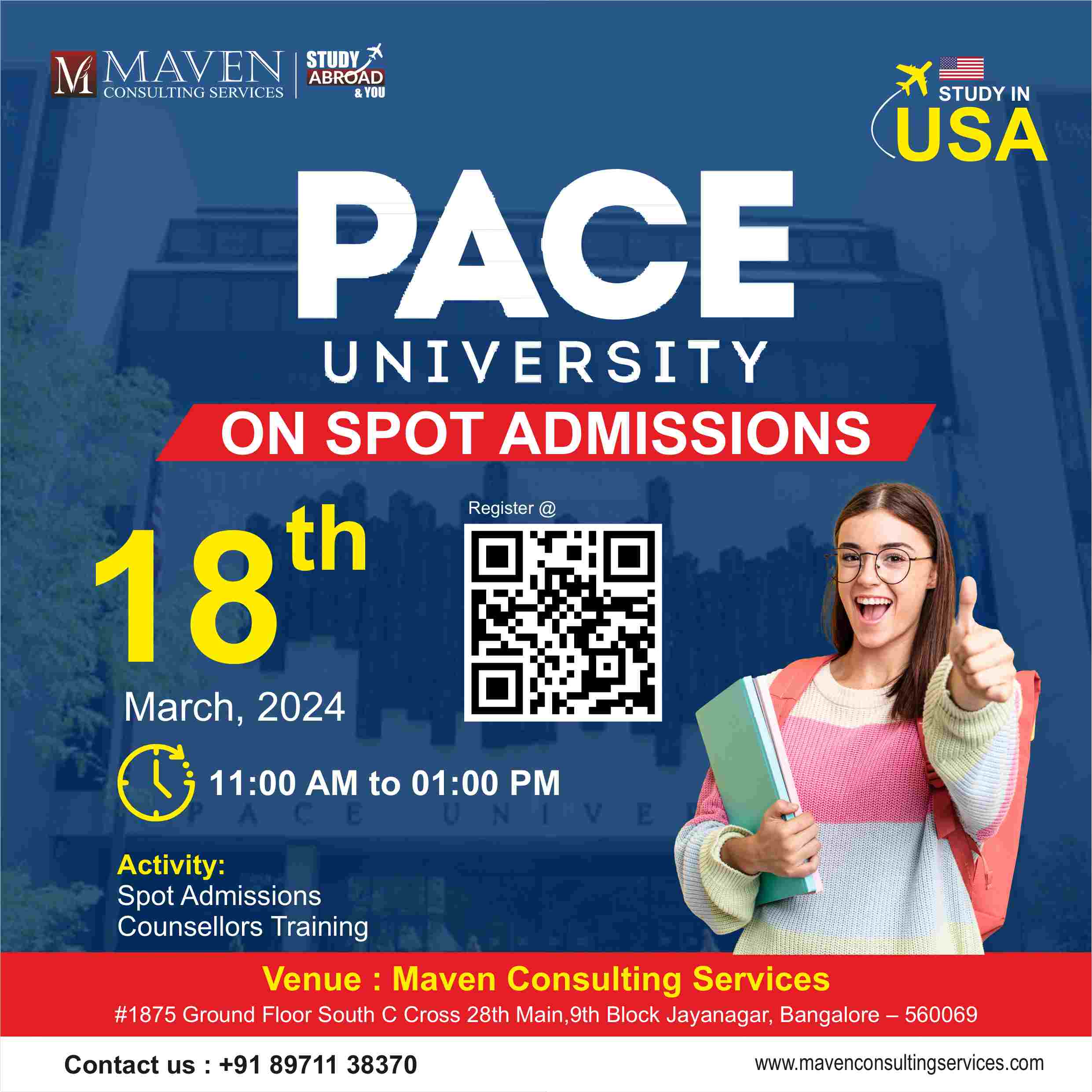 On Spot Admission for Pace University