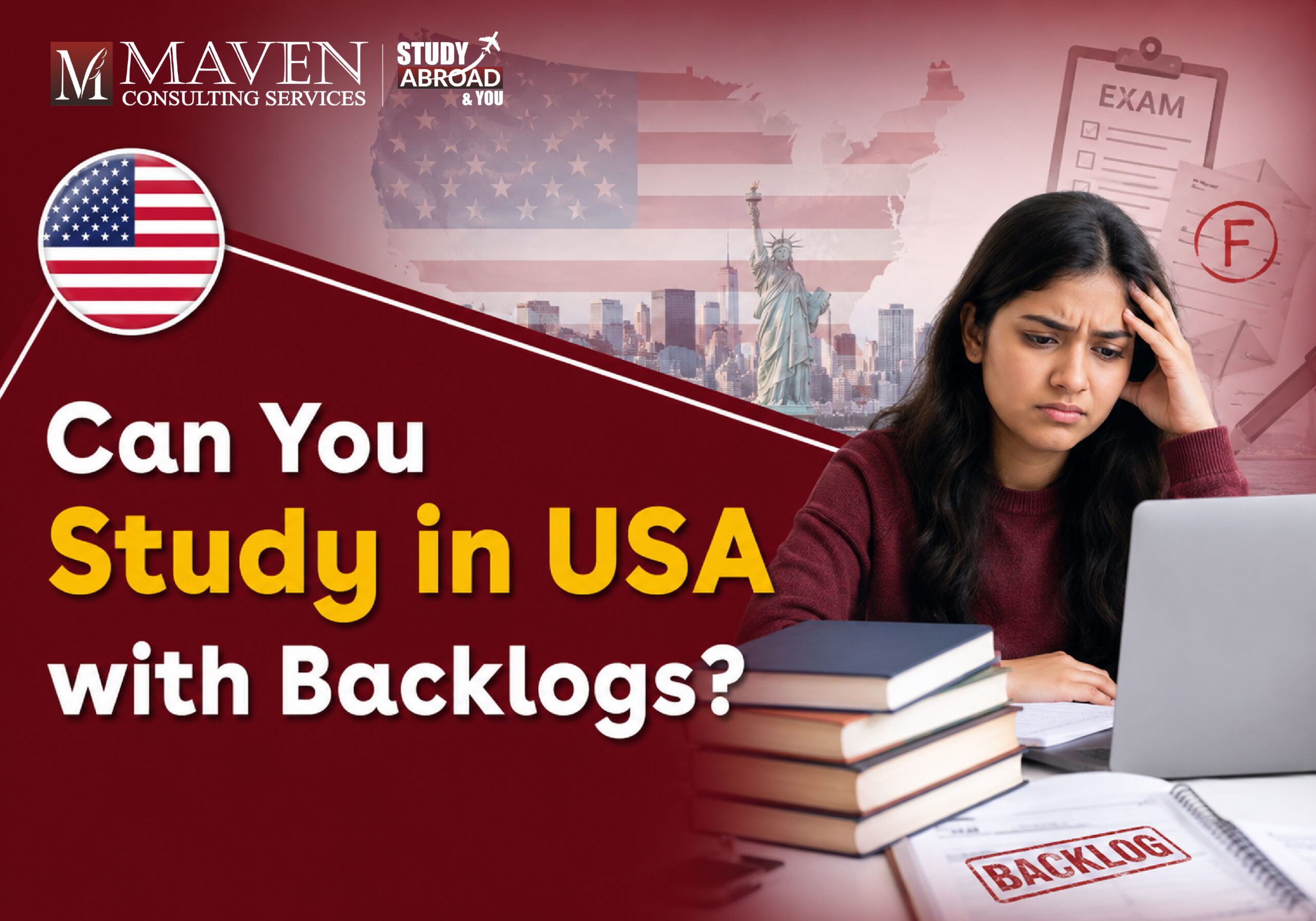 Indian students can study in USA with backlogs