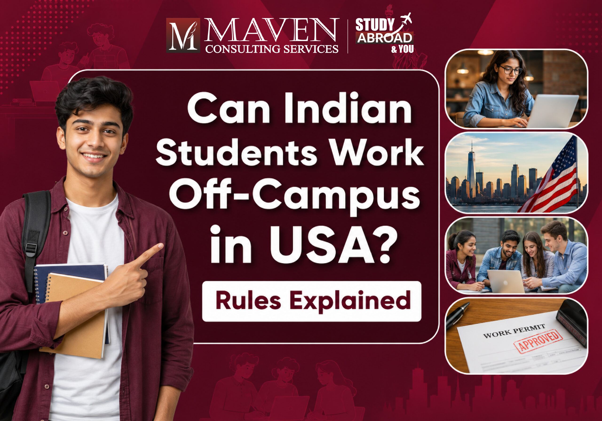 a blog on can Indian Students Work Off-Campus in USA? Rules, Risks and Legal Options