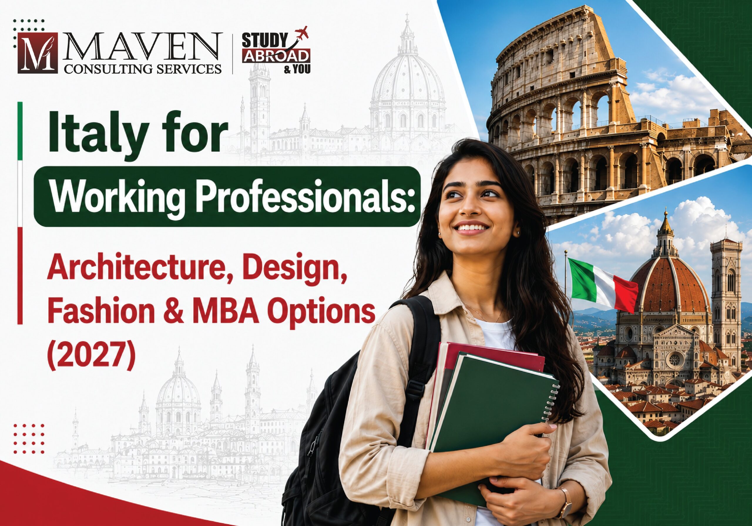Italy study abroad for working professionals — Architecture, Design, Fashion & MBA options 2027