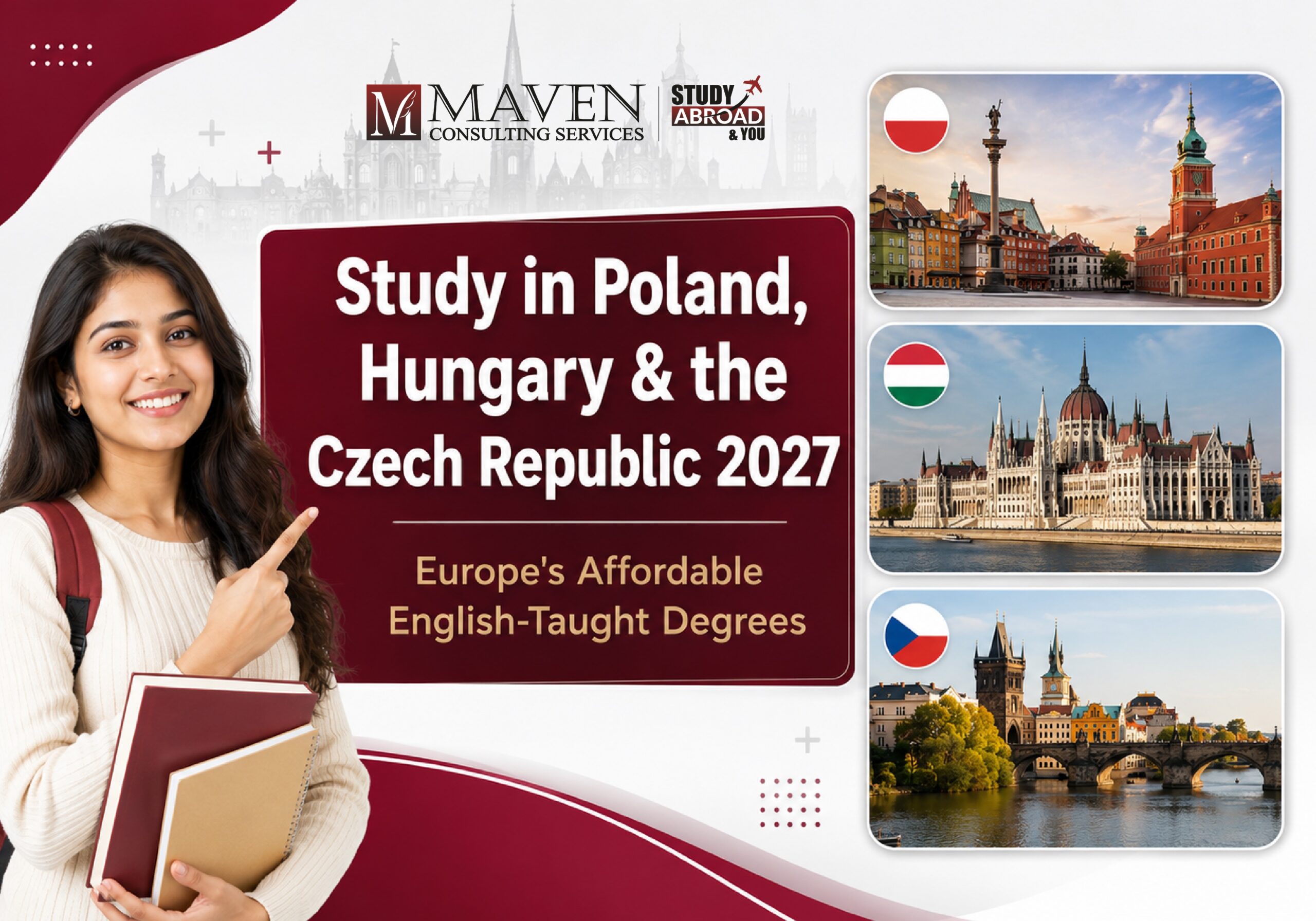 Study in Poland Hungary Czech Republic 2027 - affordable English-taught degrees for Indian students