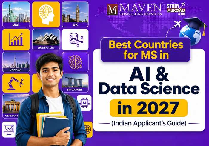 Best countries for MS in AI and Data Science 2027 - Indian applicant's guide comparing USA, UK, Canada, Germany, and Ireland
