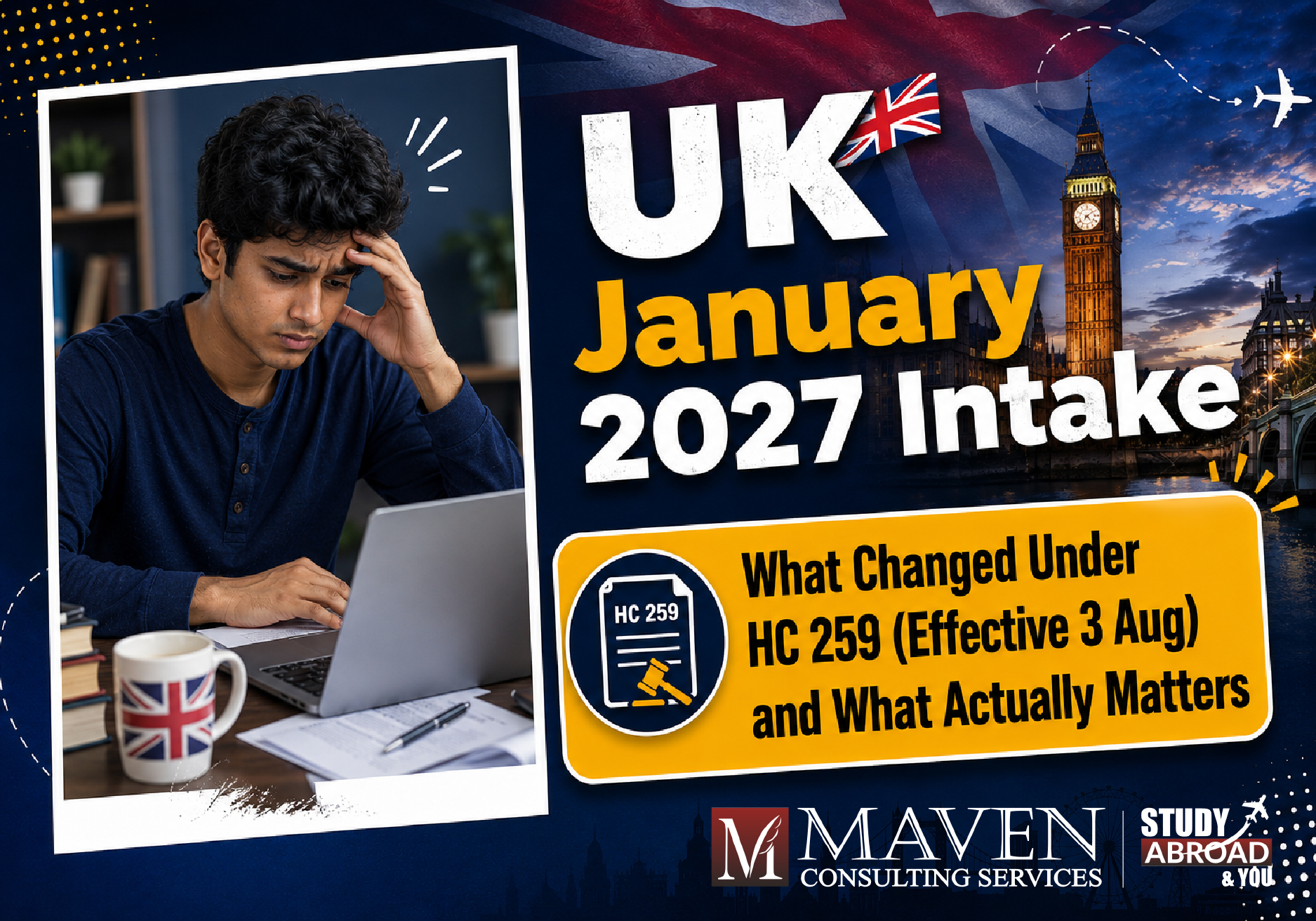 UK January 2027 intake student worried about HC 259 visa rule changes and application timeline