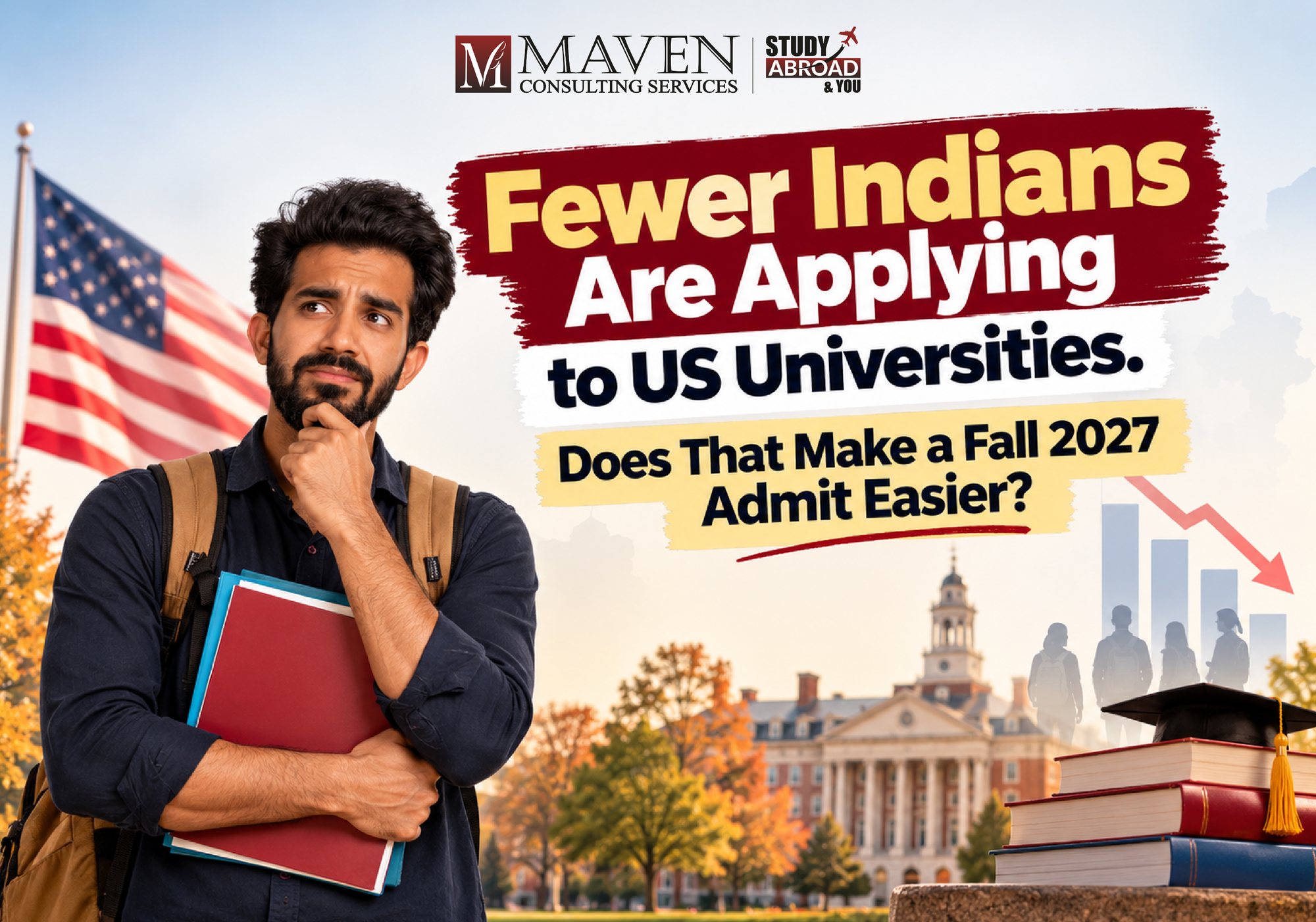 Fall 2027 US admission for Indian students: fewer Indians applying to US universities