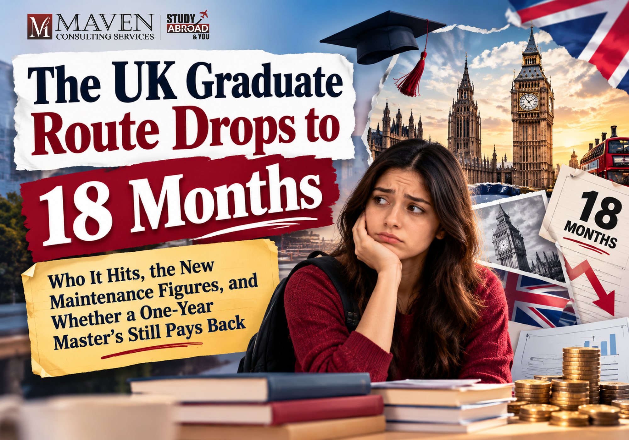 UK Graduate visa and Graduate Route 18 months from 2027: Indian student weighing a one-year UK master's, new maintenance figures and payback